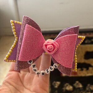 Handmade Rapunzel Inspired Glittery Straw Topper